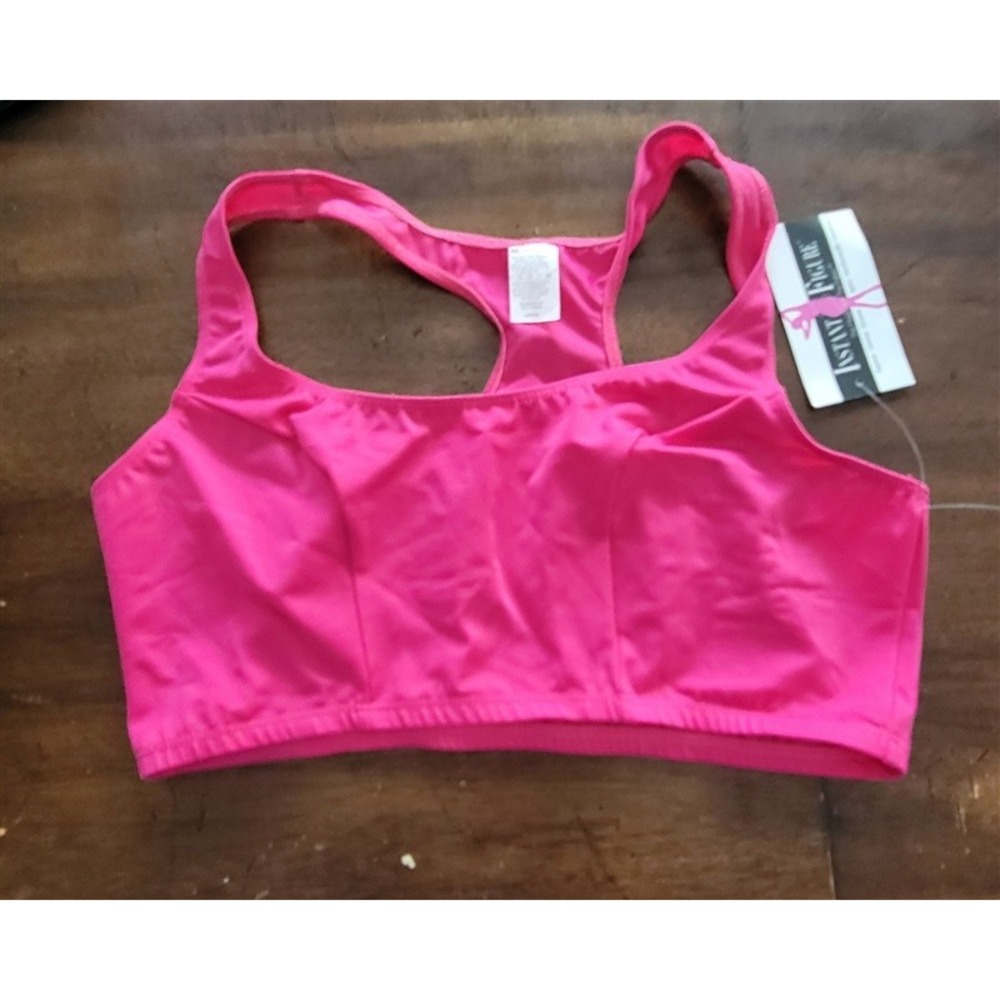 NWT INSTANTFIGURE L Racer Back Crop Top Pink 122961
